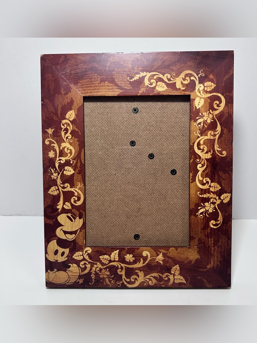 Walt Disney Parks 5X7 Mickey Mouse Wood Scroll Picture Frame